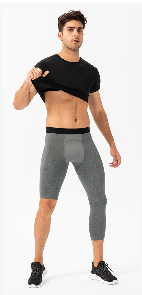 Men's Basketball Single Leg Tight Sports Compression Shorts